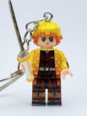 Demon Slayer Zenitsu Agatsuma Custom Minifigure Keychain